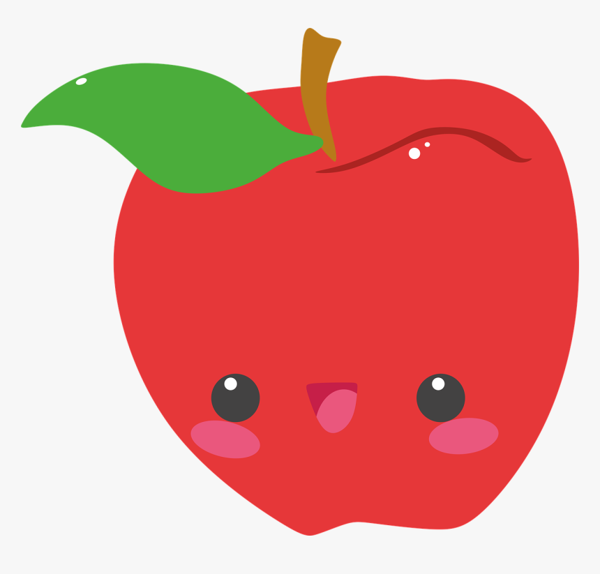 Apple, Red, Network, Juicy, Fruit, Happy, Cute, Nice - Clipart Cute Apple, HD Png Download, Free Download
