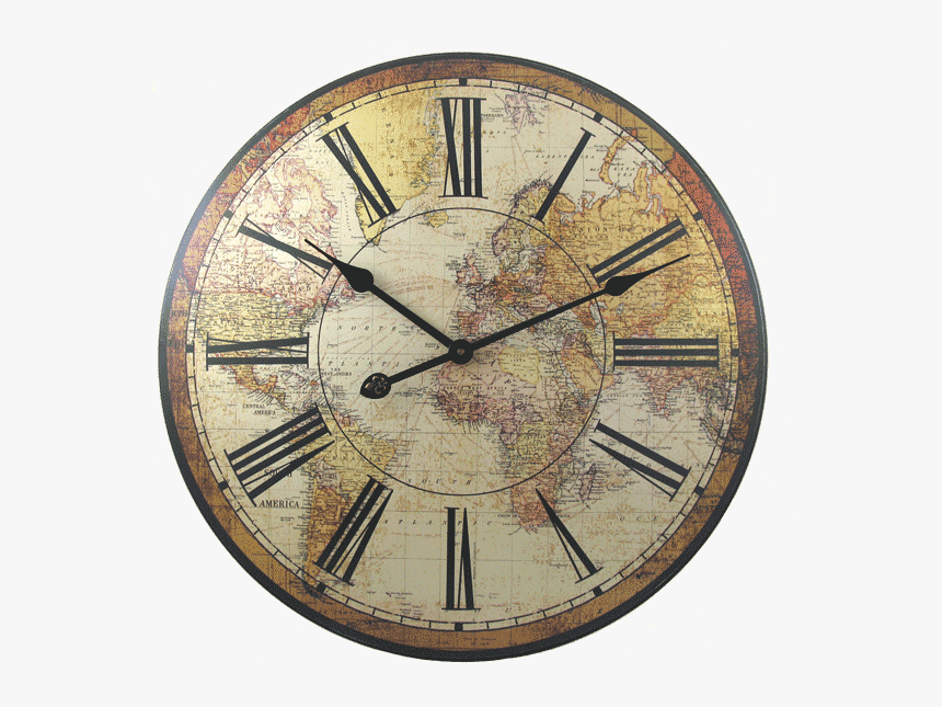 Transparent Emoticones Png - Vintage Map Clock, Png Download, Free Download