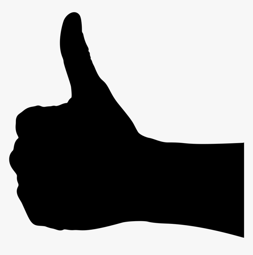 Thumbs Up Silhouette - Agree Black And White, HD Png Download, Free Download