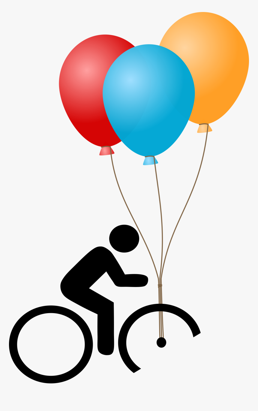 Fixing A Broken Bicycle With Balloons Clip Arts - Bouquet Of Balloons Clip Art, HD Png Download, Free Download