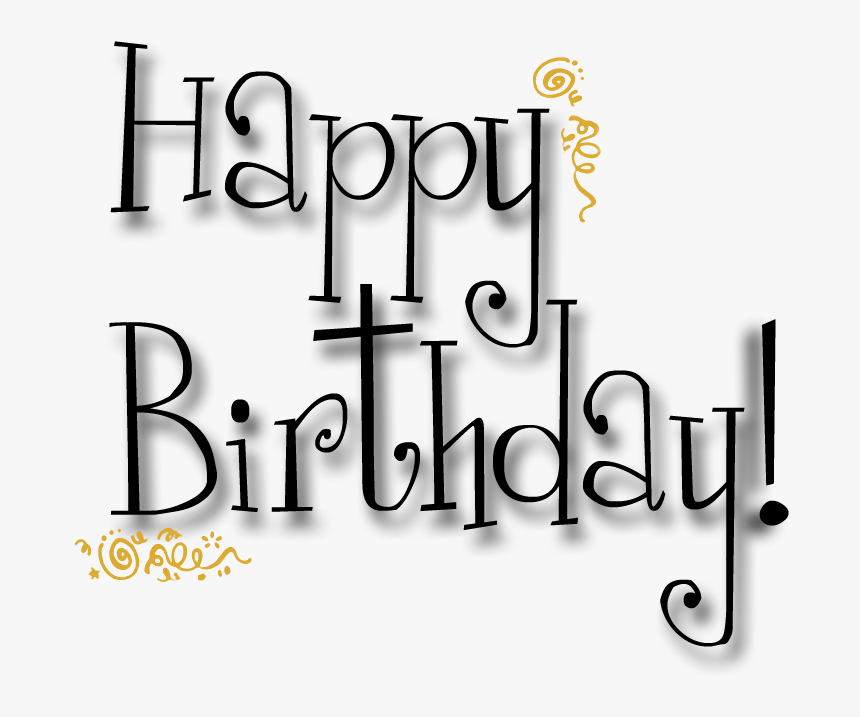 Words Clipart Happy Birthday - Birthday Cards Black And White, HD Png Download, Free Download