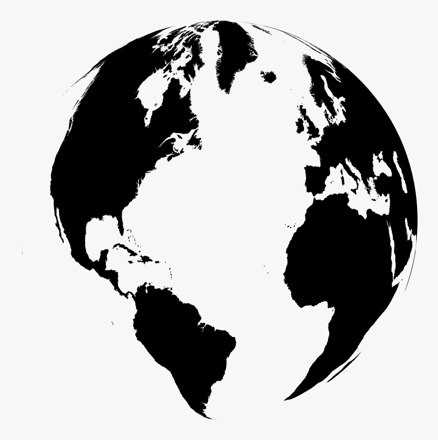 Silhouette,monochrome Photography,globe - Globe Black And White Png, Transparent Png, Free Download