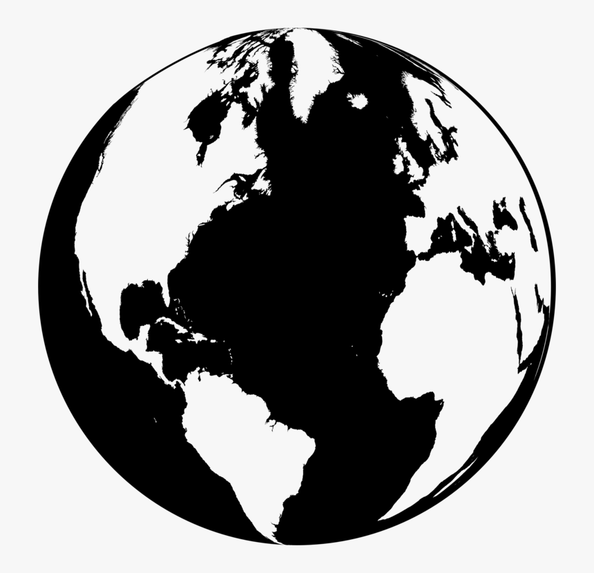 Silhouette,monochrome Photography,globe - Sargasso Sea On Map, HD Png Download, Free Download