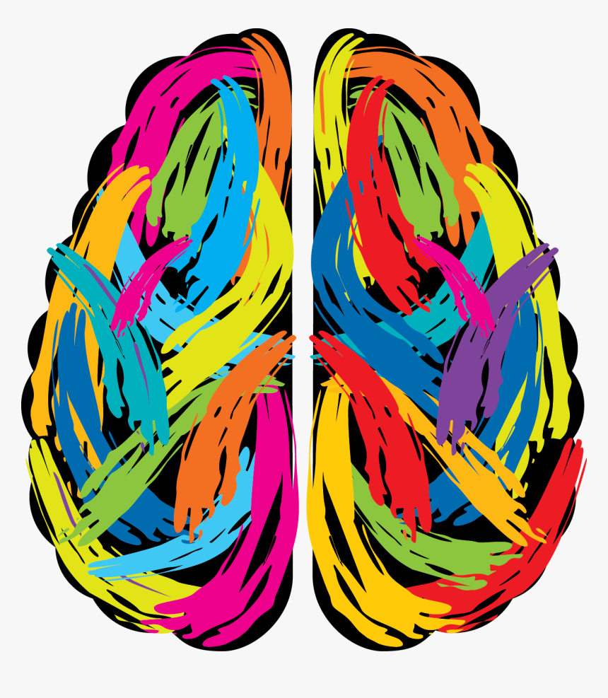 Colorful Brain Clipart - Paint Brain, HD Png Download, Free Download