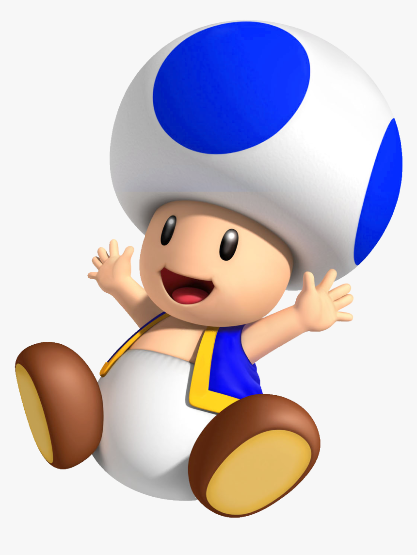 Super Mario Clipart Toad Mario - Blue Toad Mario, HD Png Download, Free Download