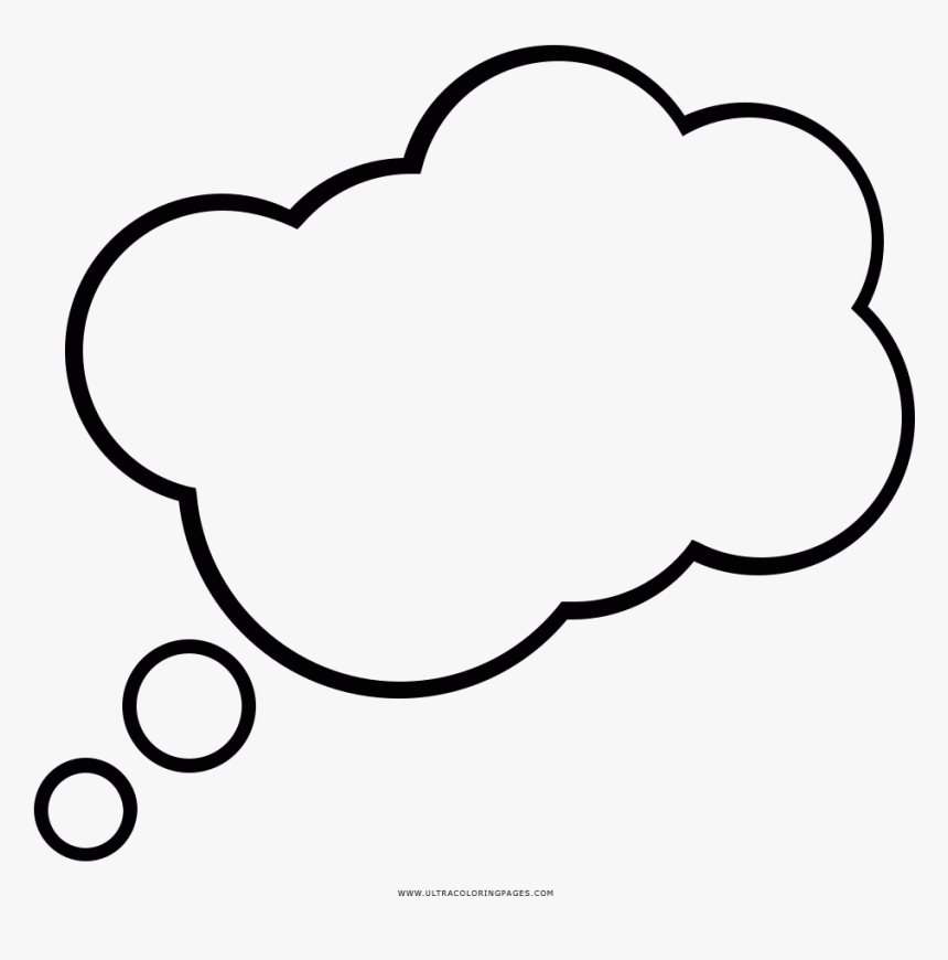 Thought Bubble Coloring Page - Burbuja De Pensamiento Png, Transparent Png, Free Download