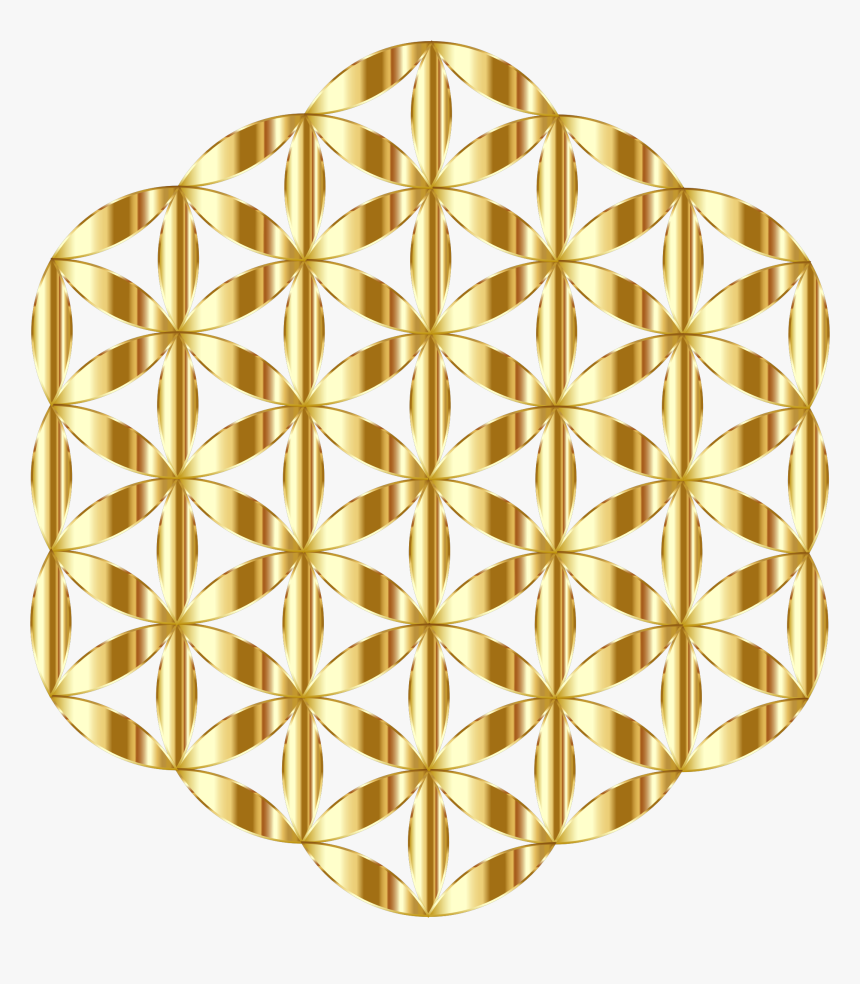 Overlapping Circles Grid Flower Clip Art - Flower Of Life Gold Vector, HD Png Download, Free Download