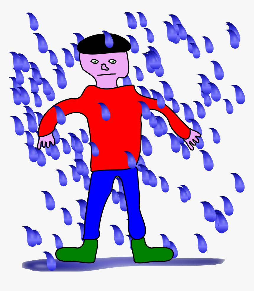Man Standing In Rain Clip Arts - Man Under Rain Clipart, HD Png Download, Free Download