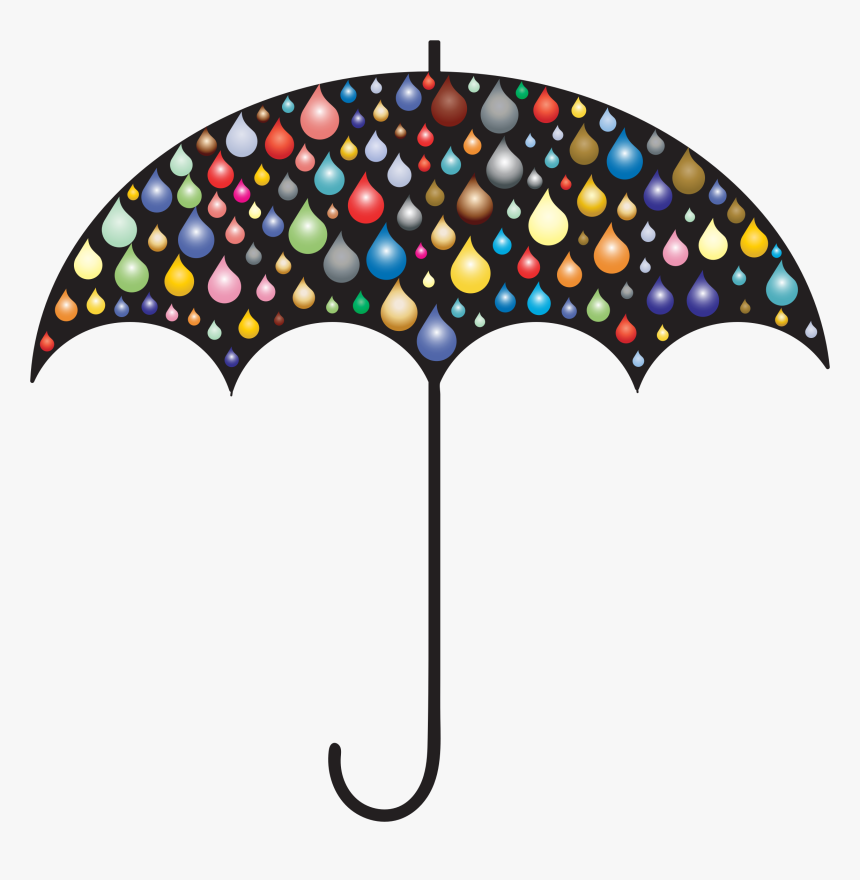 Line,fashion Accessory,rain - Umbrella With Raindrops Clipart, HD Png Download, Free Download