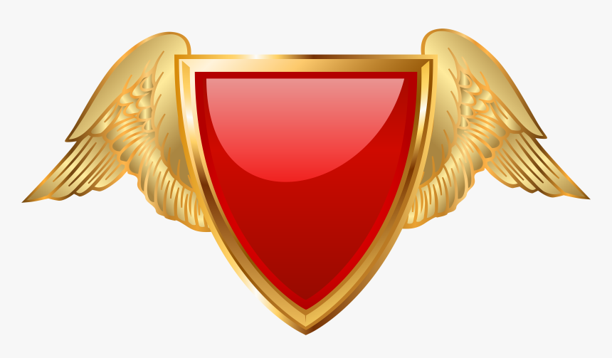 Badge Clip Art With - Gold Shield Wings Png, Transparent Png, Free Download