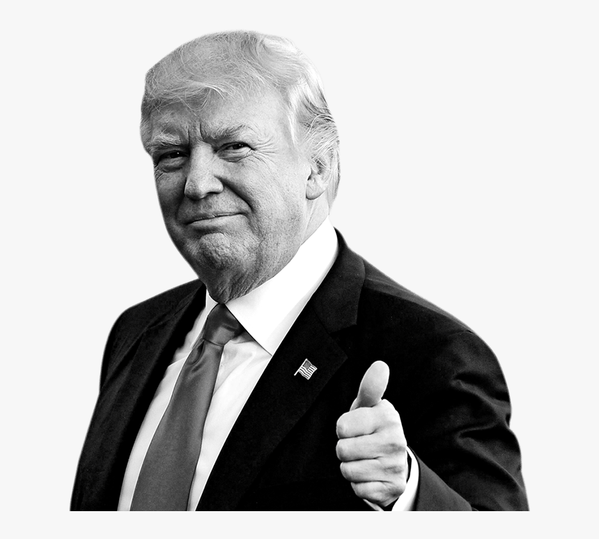 Trump Thumbs Up Png - Trump Black And White Transparent, Png Download, Free Download