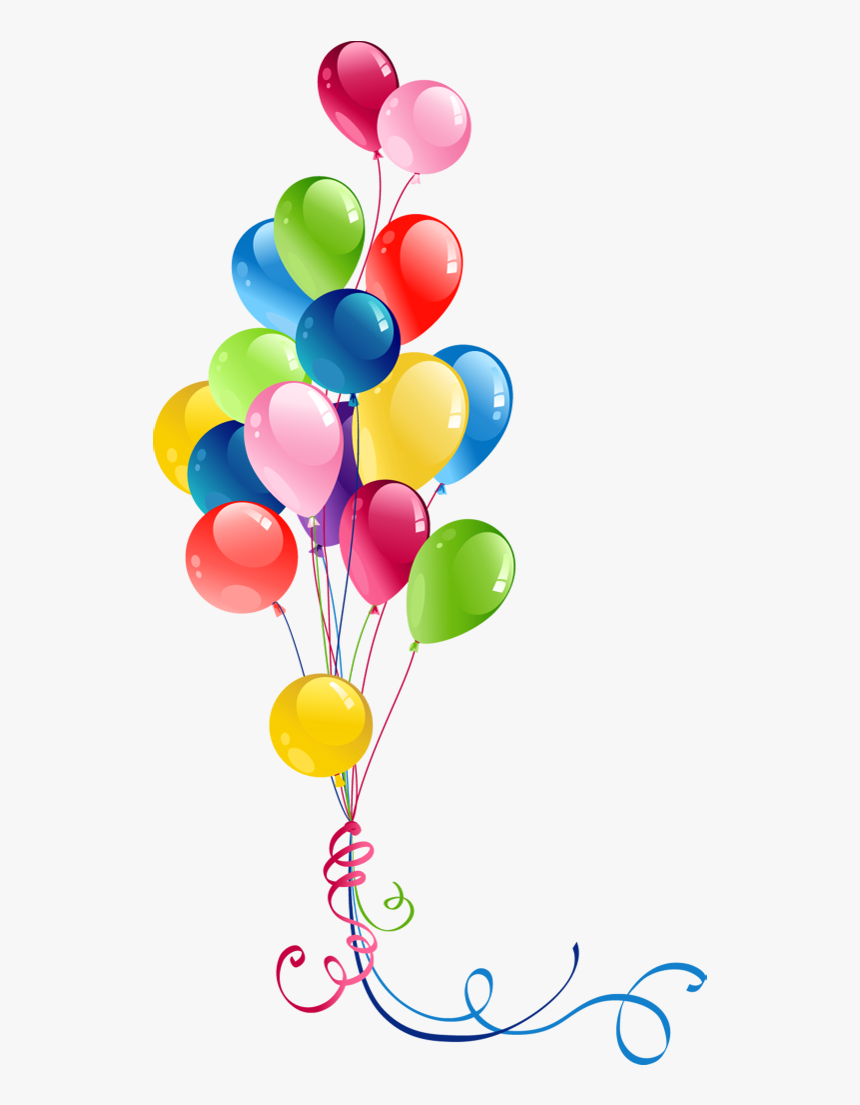 Transparent Bunch Balloons Clipart - Happy Birthday Balloons Clip Art, HD Png Download, Free Download