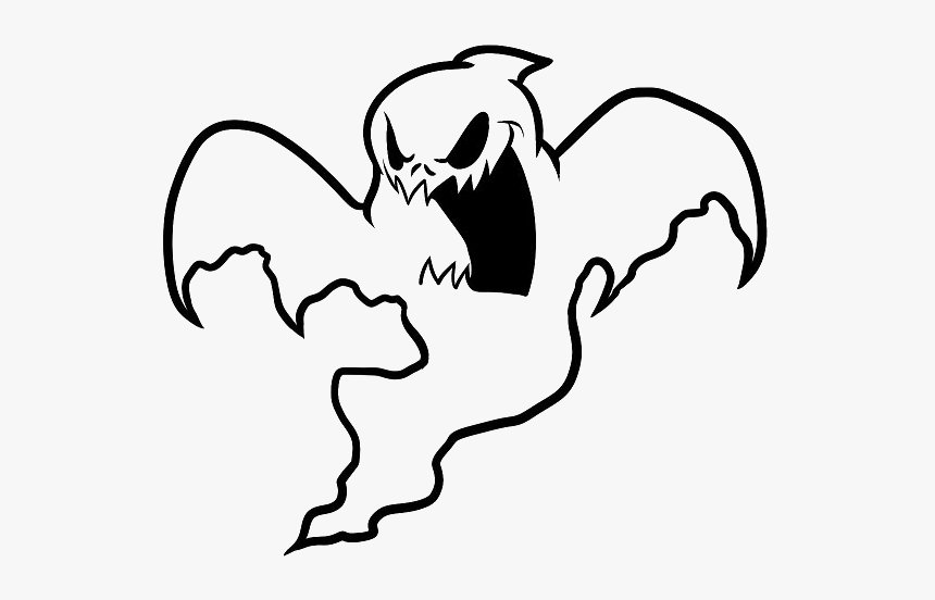 Scary Ghost Coloring Page, HD Png Download - kindpng