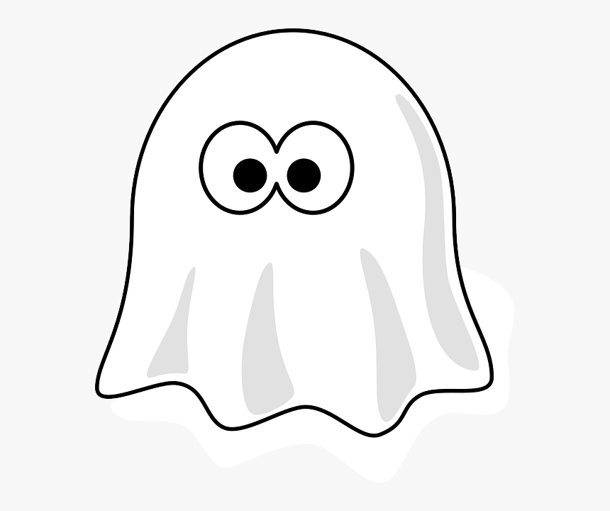 Black And White Ghost Svg Clip Arts - Cartoon Ghost, HD Png Download, Free Download