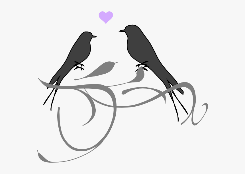 Love Birds Svg Clip Arts - Wedding Clipart Love Bird, HD Png Download, Free Download