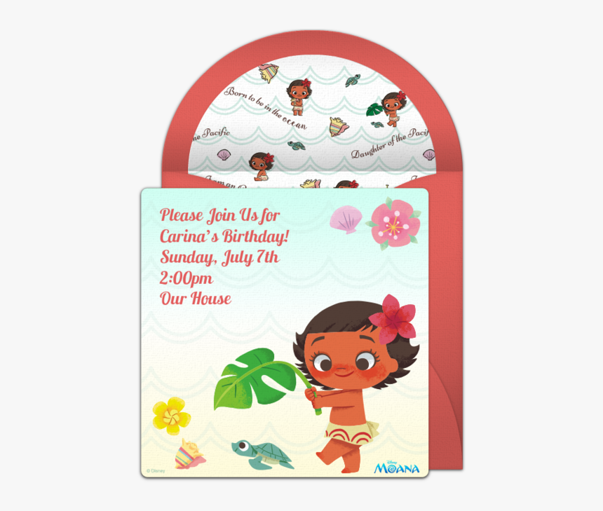 Moana Baby Invitation For Christening Hd Png Download Kindpng