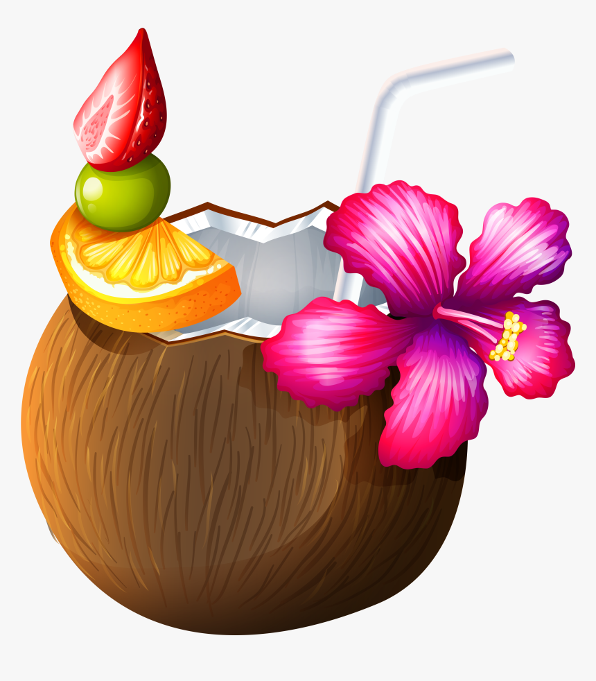 Exotic Clipart Moana - Coconut Drink Clipart, HD Png Download, Free Download