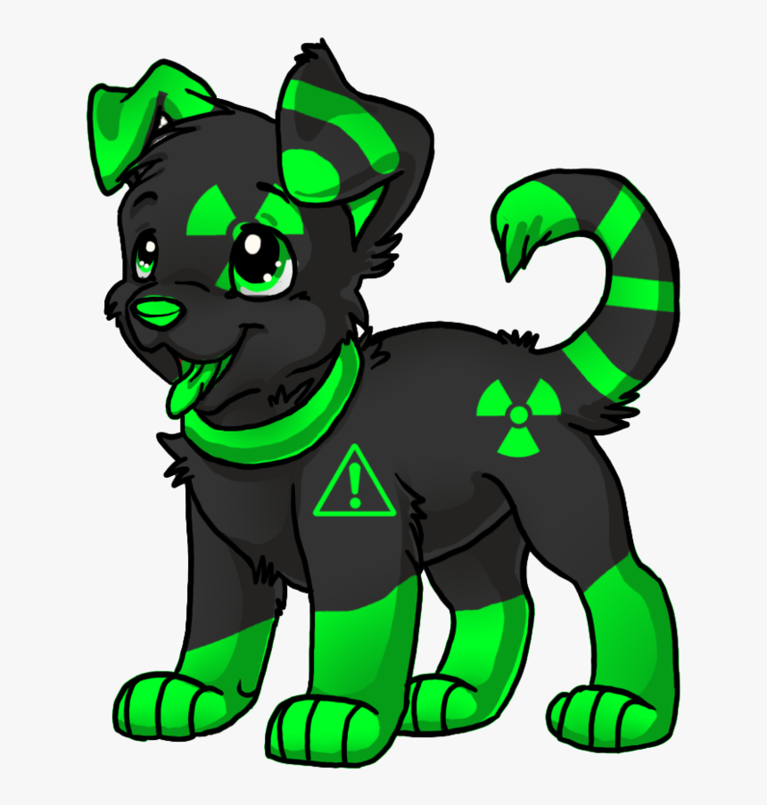 Green Toxic Puppy Adoptable - Cartoon Spotted Puppy, HD Png Download, Free Download