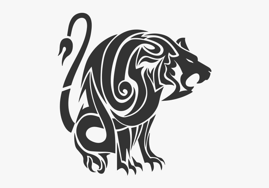 Lion Tattoo Png Image - ライオン の トライバル タトゥー, Transparent Png, Free Download