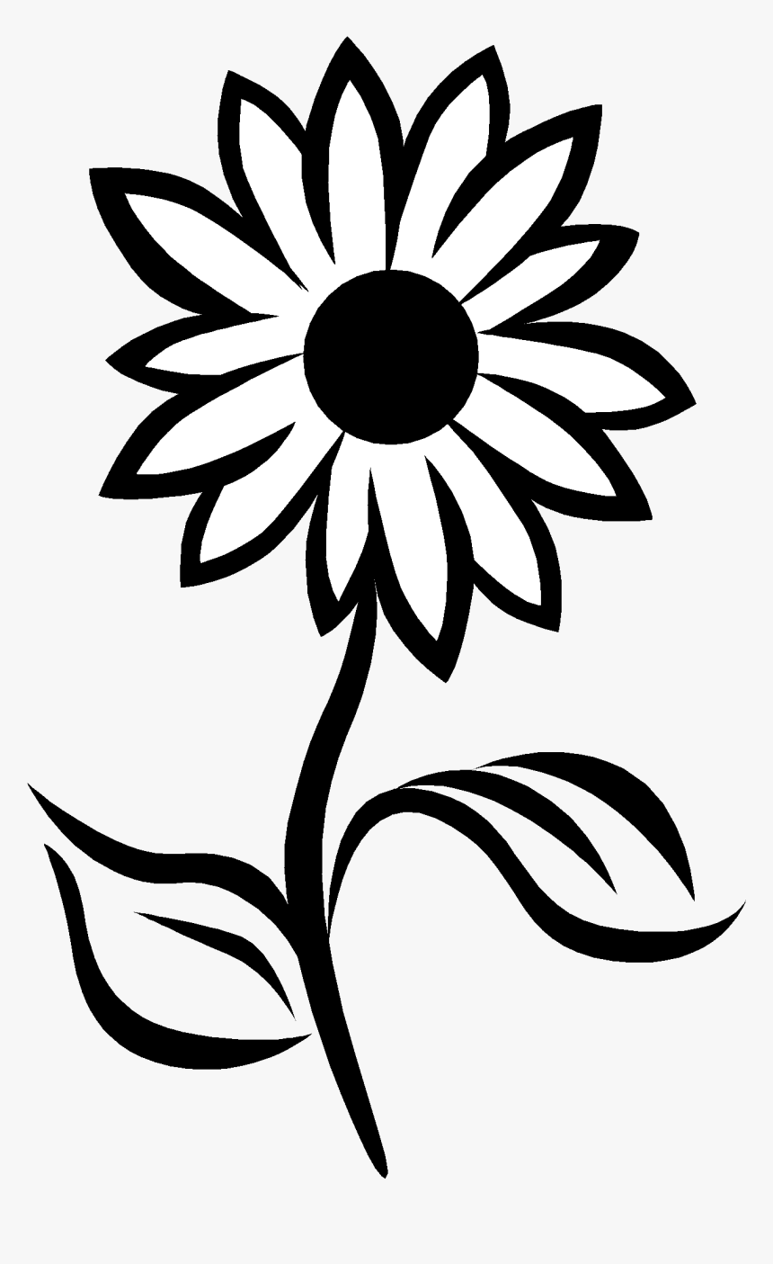 Sunflower Clipart Free On Ijcnlp Cliparts Transparent - Black And White Sunflower Clip Art, HD Png Download, Free Download
