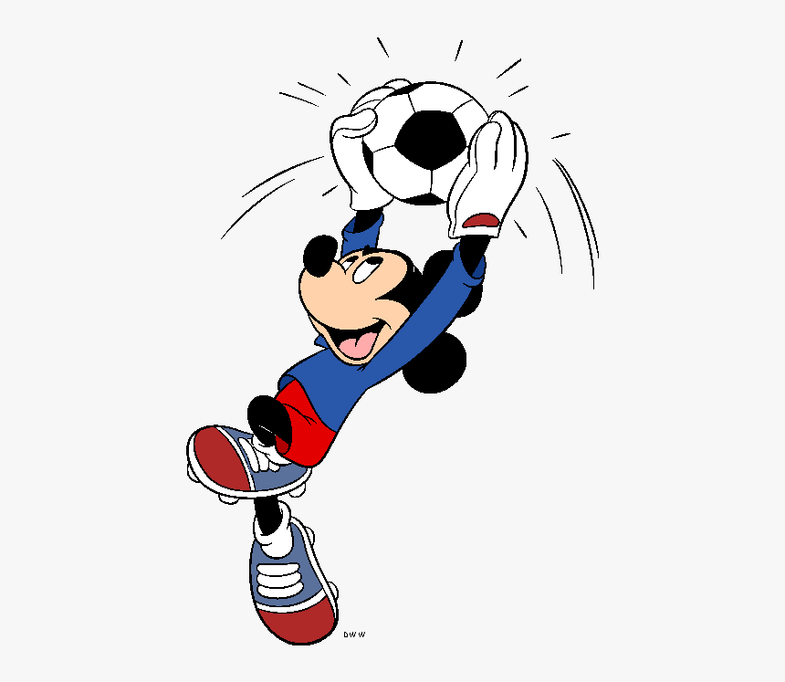 Mickey Mouse Football Png - Mickey Mouse Catching Ball, Transparent Png, Free Download