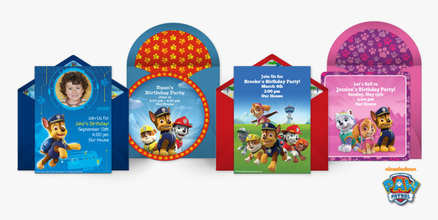 Paw Patrol Online Invitations - Cartoon, HD Png Download, Free Download