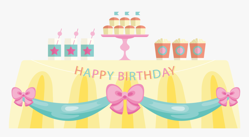 Vector Hd Birthday - Birthday Table And Cake Png, Transparent Png, Free Download