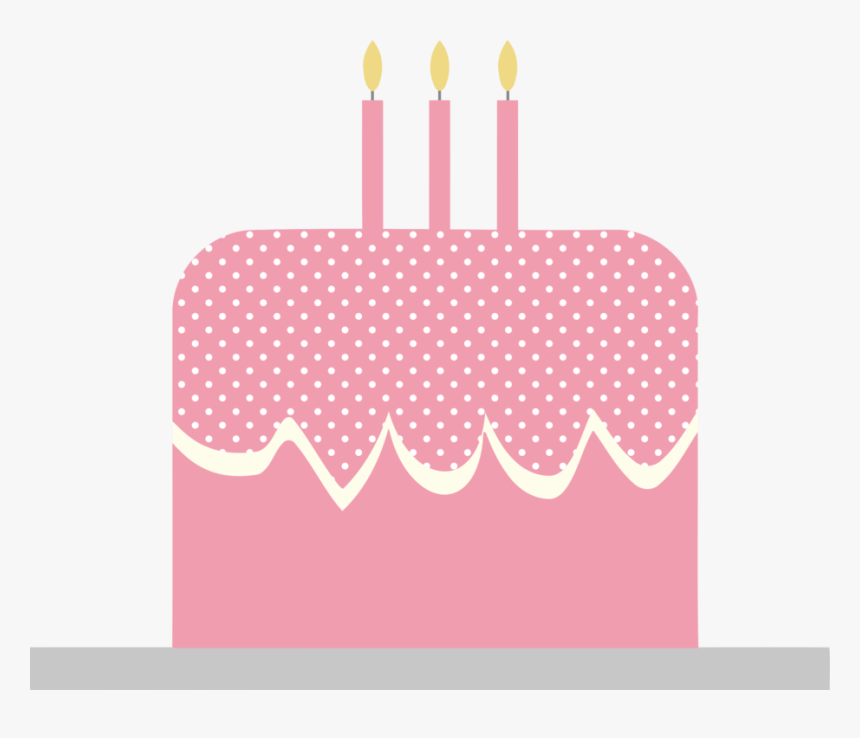 Pink,polka Dot,birthday Cake - Birthday Cake Clip Art Pink, HD Png Download, Free Download