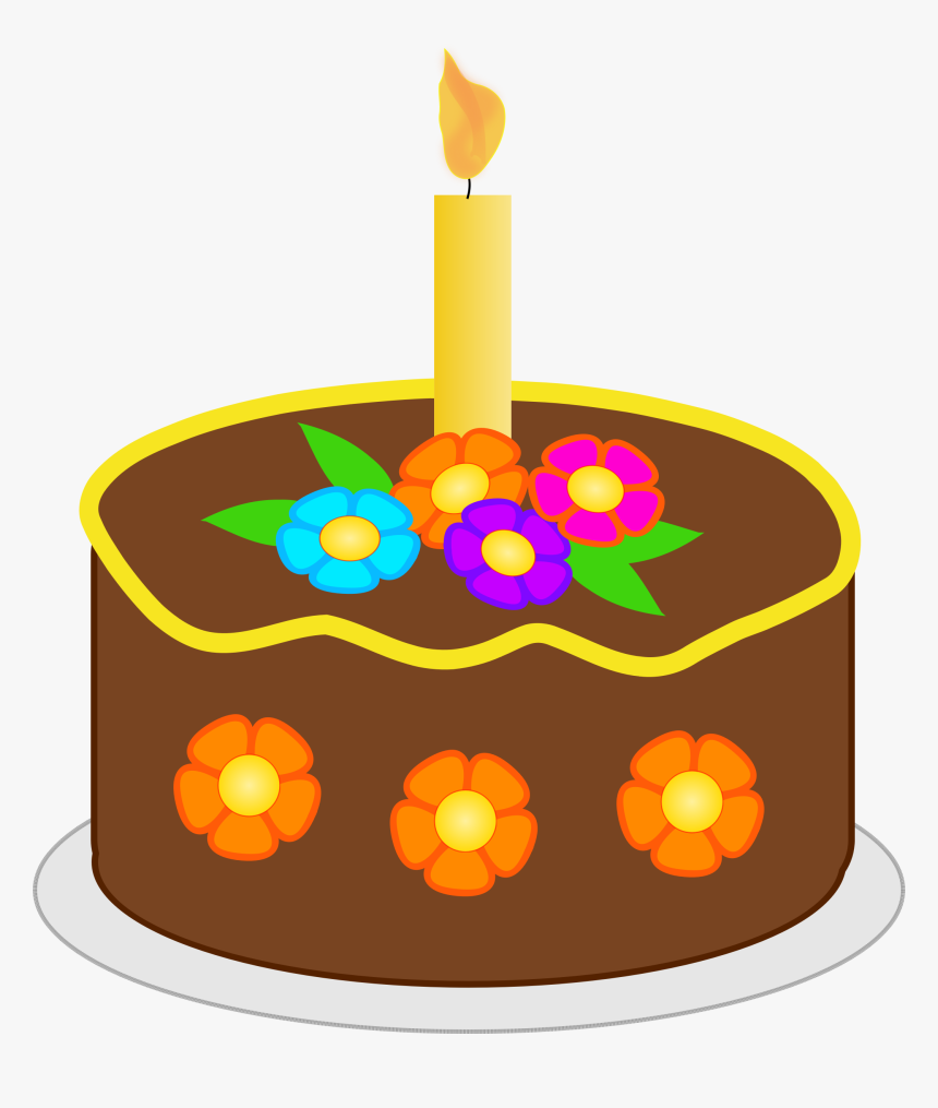 Chocolate Birthday Cake Clip Arts - Small Clip Art Birthday Cake, HD Png Download, Free Download