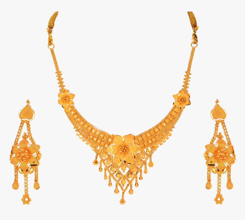 Sober Gold Necklace Set - Necklace Gold Jewellery Png, Transparent Png, Free Download