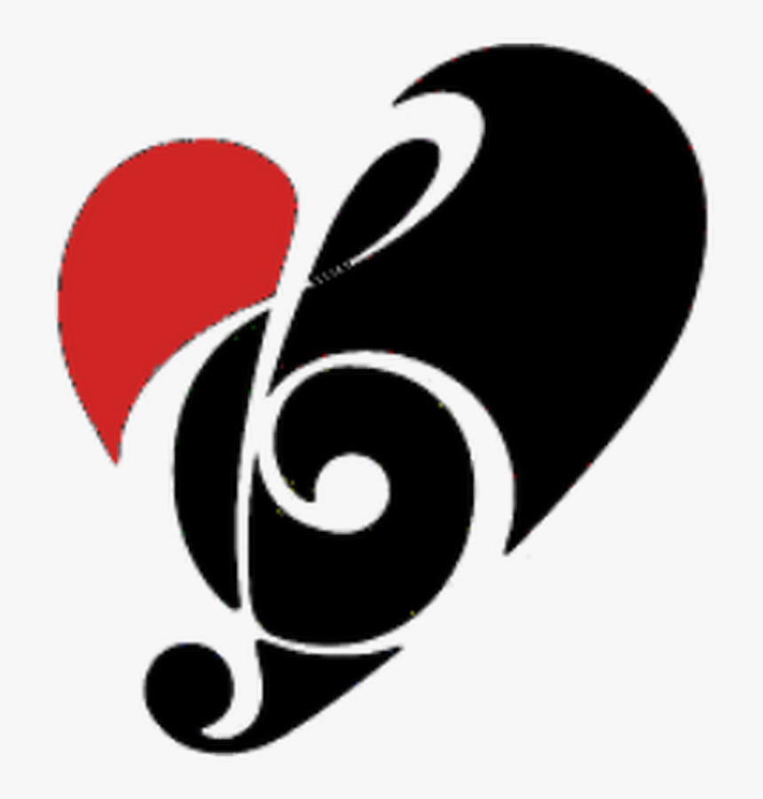Clipart Black And White Library Banner Transparent - Transparent Music Note Heart, HD Png Download, Free Download