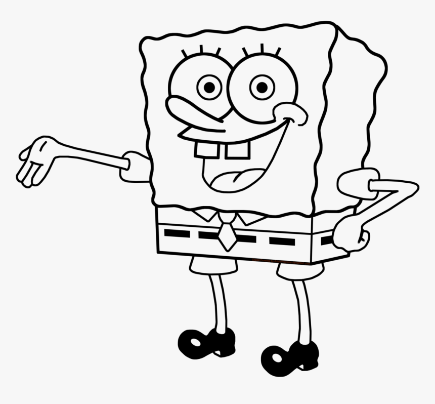 Spongebob Outline Just Arrived Pretty Inspiration Squarepants - Spongebob Black And White Outline, HD Png Download, Free Download