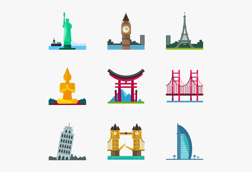 Essential Set - Png World Landmark Icons, Transparent Png, Free Download