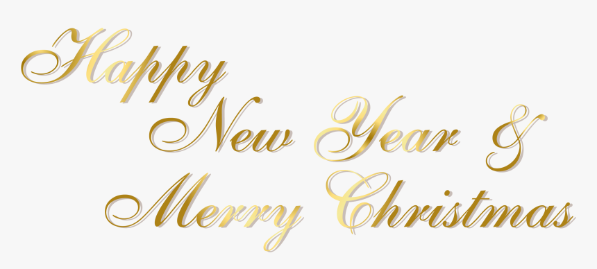 Gold Happy New Year And Merry Christmas Png Text - Manning Funerals, Transparent Png, Free Download