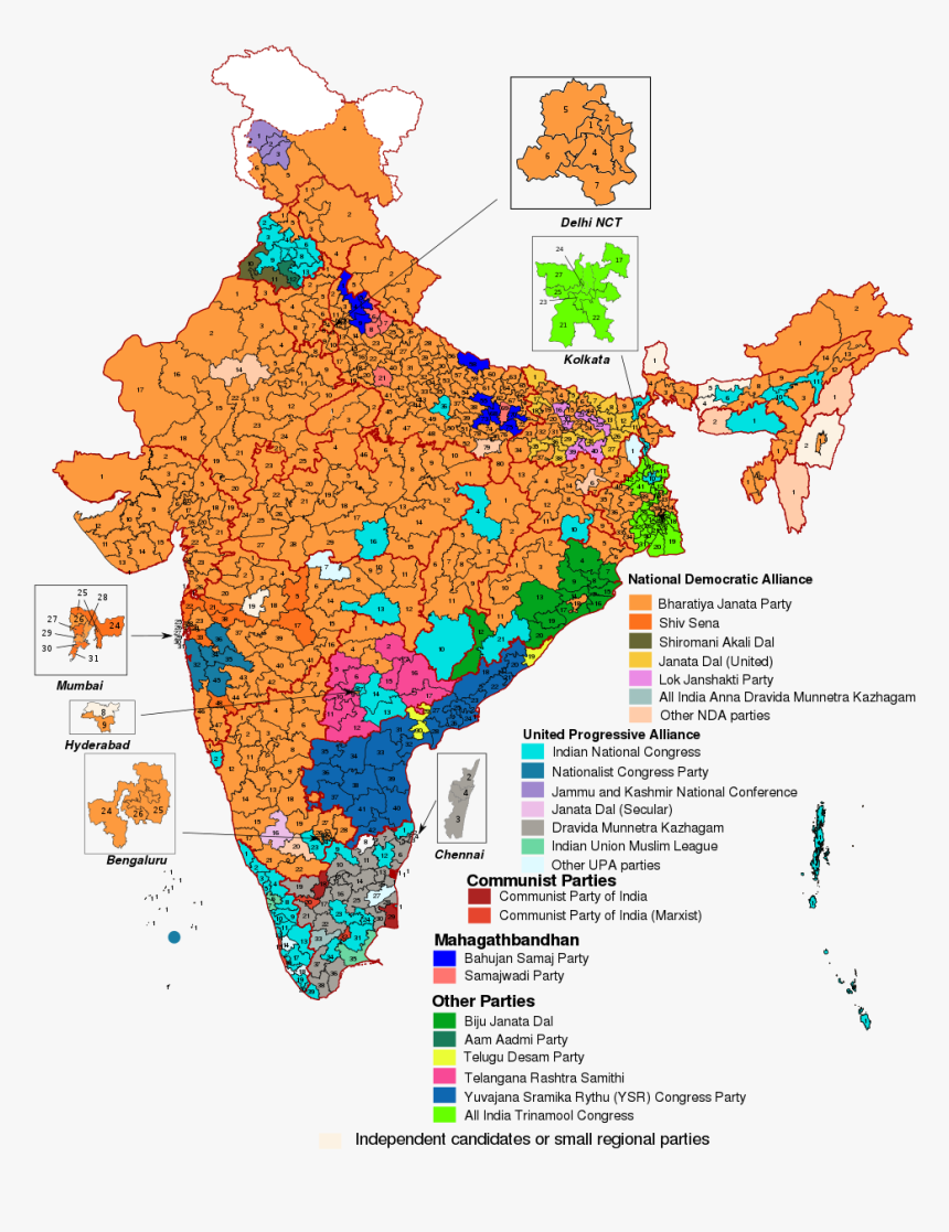 Election Results India Map, HD Png Download, Free Download