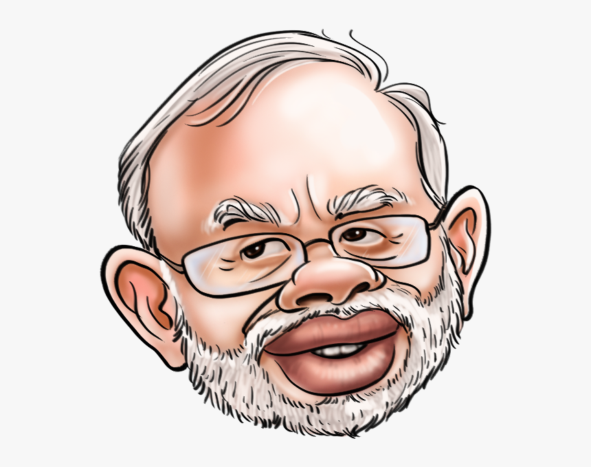 Modi Face Cartoon, HD Png Download - kindpng