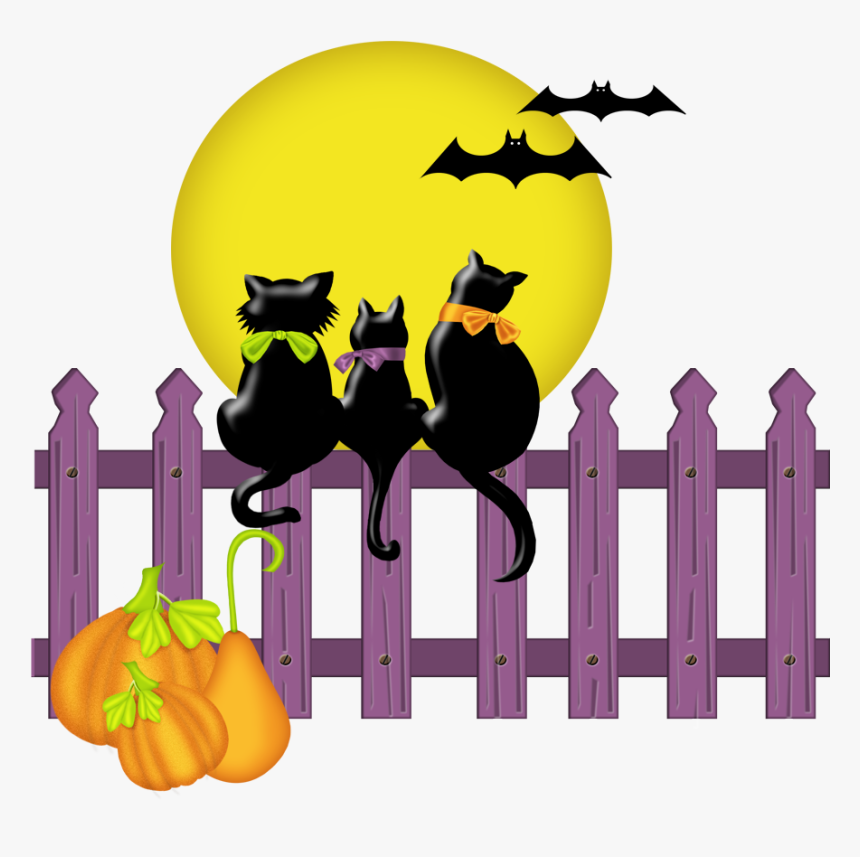 Transparent Halloween Bat Clipart - Clipart Cat On Fence, HD Png Download, Free Download