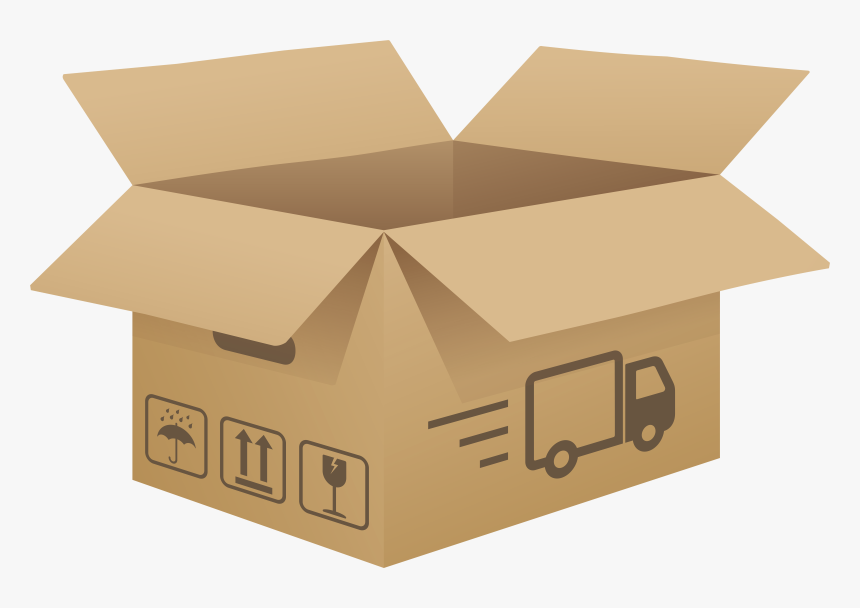 Open Cardboard Box Png Clip Art Image - Cardboard Box Clip Art, Transparent Png, Free Download