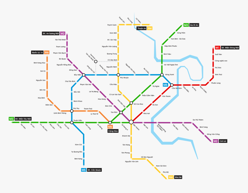 Metro Saigon Lines - Metro Saigon Map, HD Png Download, Free Download