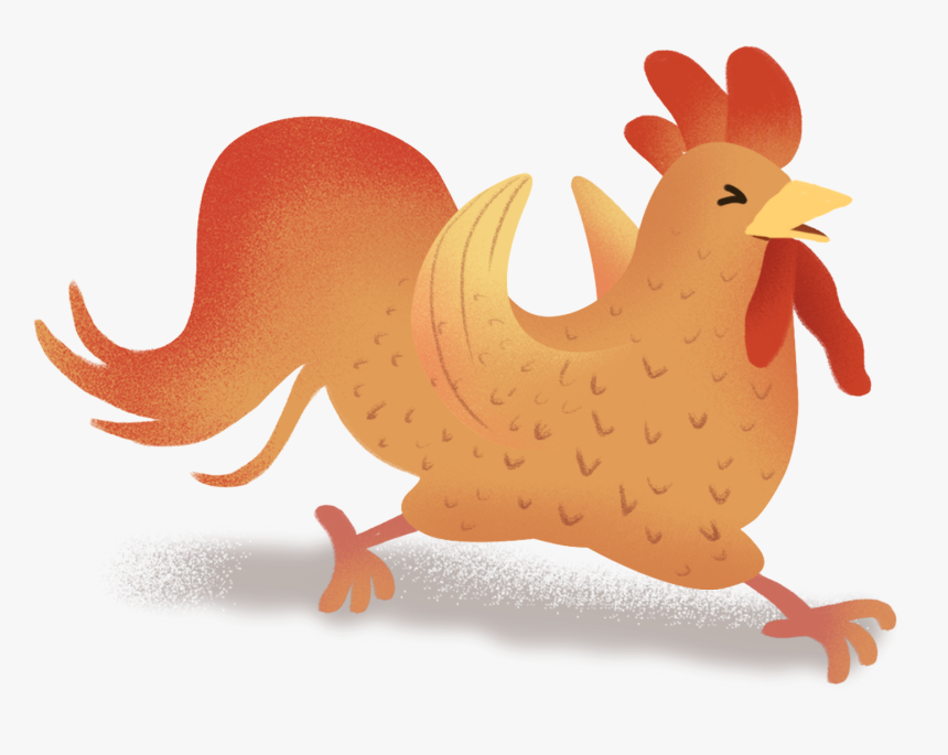 Hand Drawn Illustration Rooster Chicken Png And Psd - Cartoon, Transparent Png, Free Download
