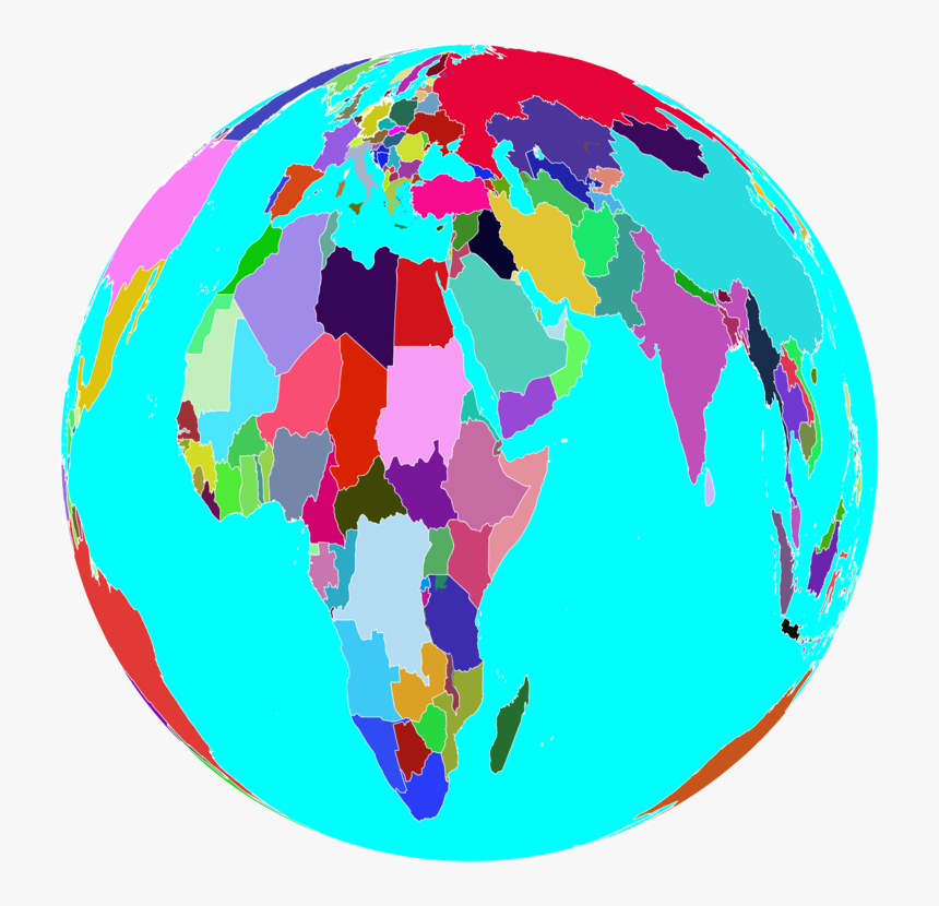 Area,globe,planet - Colorful World Globe, HD Png Download, Free Download