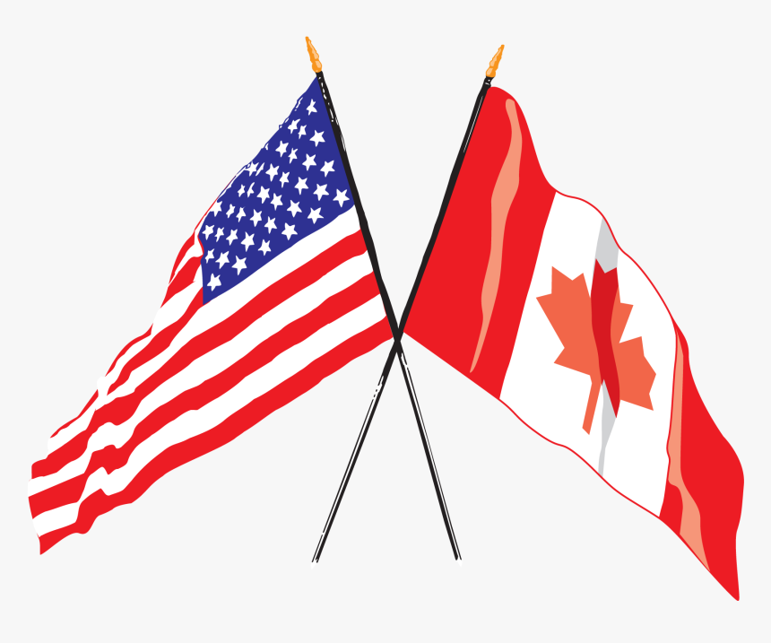 Us Canadian Flag Crossed - Canadian And American Flag Png, Transparent Png, Free Download