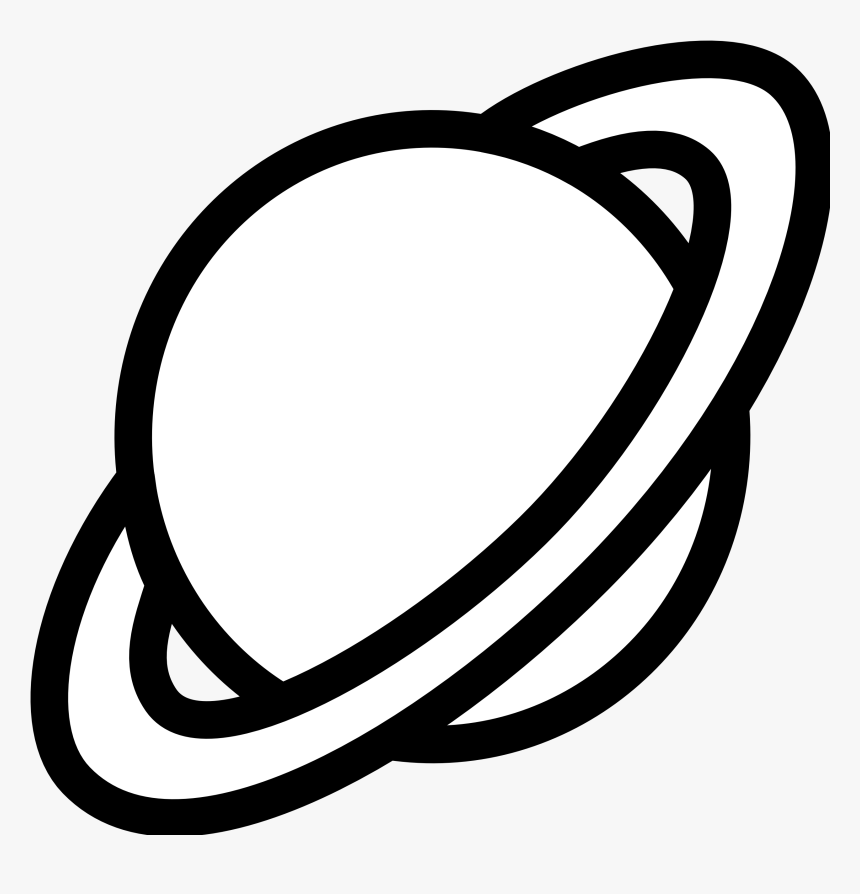 Planets Drawing Png - Black And White Saturn, Transparent Png, Free Download
