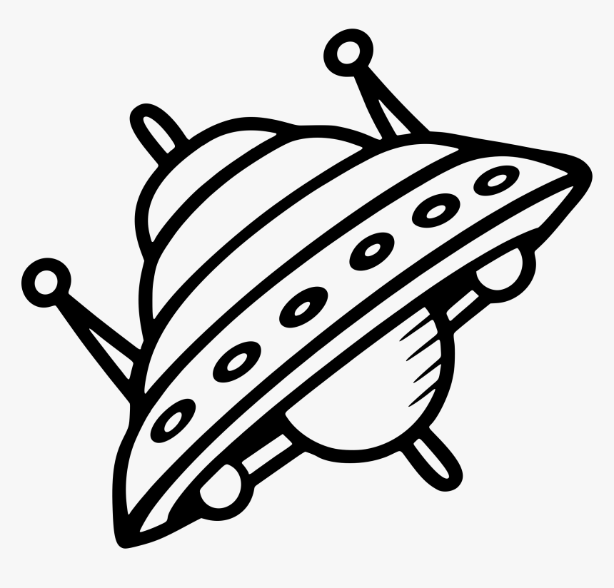 Simple Spaceship - Space Ship Clipart Black And White, HD Png Download, Free Download