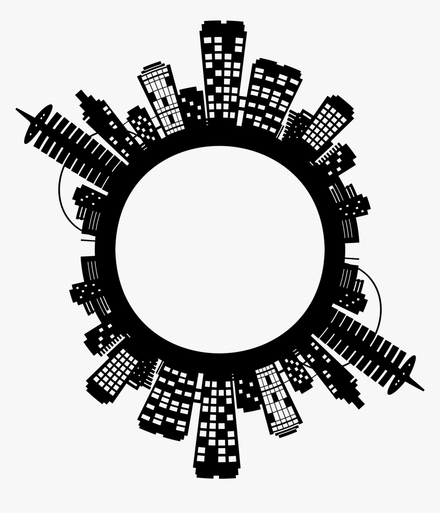 Skyline Ii Radial Big - City Skyline In A Circle, HD Png Download, Free Download