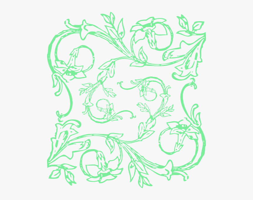 Green Floral Vines Svg Clip Arts - Illustration, HD Png Download, Free Download