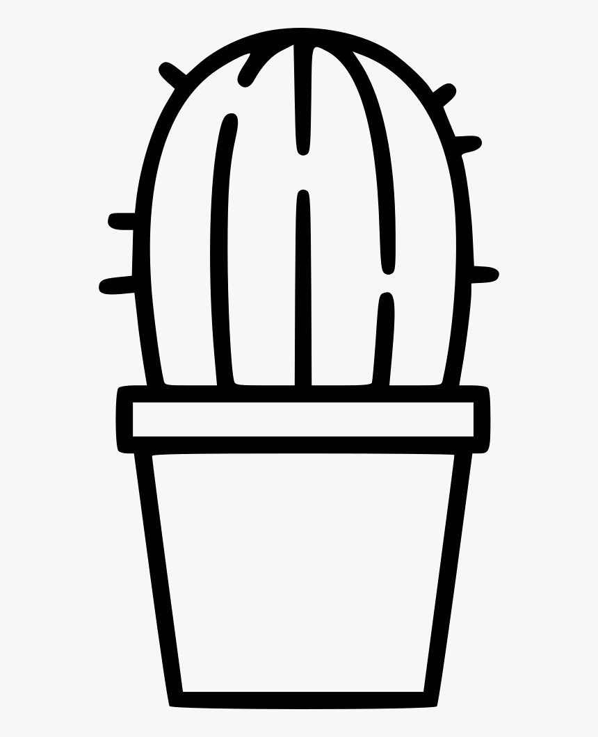 Cactus - Latte Clipart Black And White, HD Png Download - kindpng.