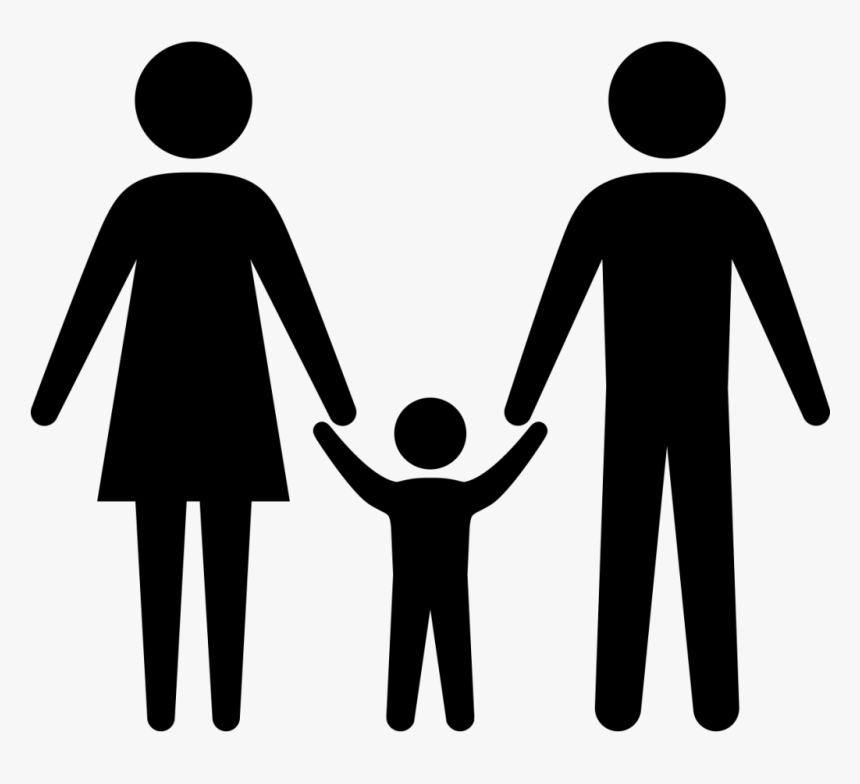 Family Silhouette Holding Hands Clip Art - Silhouette Family Clipart, HD Png Download, Free Download