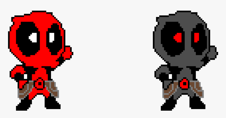 Deadpool,normal And X Force - Pixel Art Marvel Deadpool, HD Png Download, Free Download