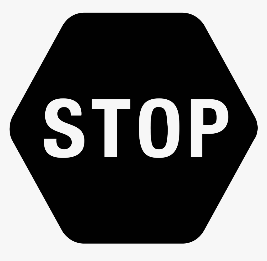 Stop Sign Icon Png - Stop Sign Black And White Png, Transparent Png, Free Download